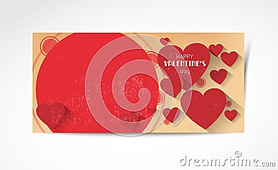 Abstract valentine horizontal banners Vector Illustration