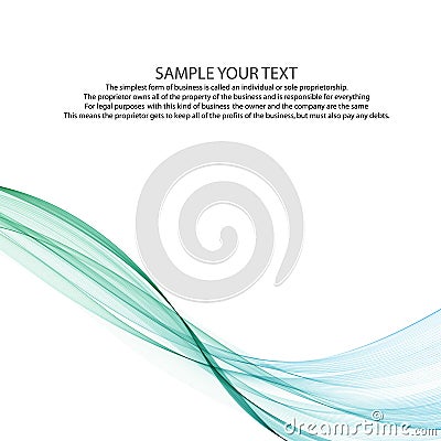 Abstract vector background, blue and green waved lines for brochure, website, flyer design. Transparent wave. eps 10 Vector Illustration