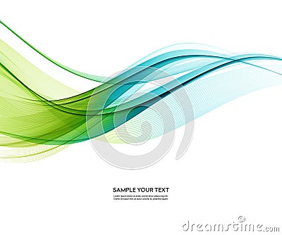 Abstract vector background, blue green wavy Vector Illustration