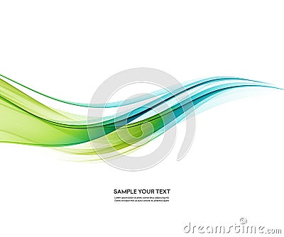 Abstract vector background, blue green wavy Vector Illustration