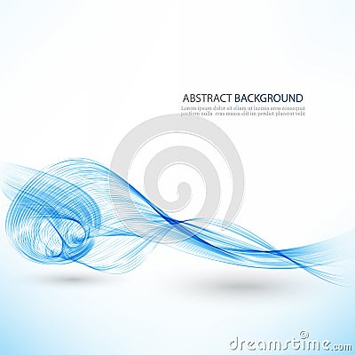 Abstract vector background, blue transparent waved lines for brochure, website, flyer design. Blue smoke wave. Blue wavy Vector Illustration