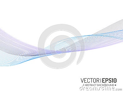 Abstract vector background, blue transparent waved lines for brochure, website. Vector Illustration