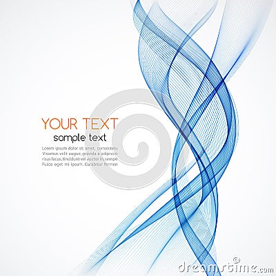 Abstract vector background, blue wave Vector Illustration