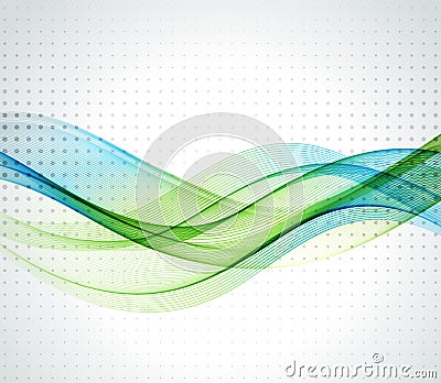 Abstract vector background, blue wavy Vector Illustration