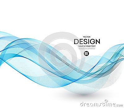 Abstract vector background, blue wavy Vector Illustration