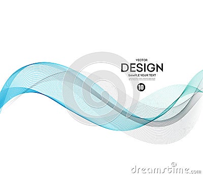 Abstract vector background, blue wavy Vector Illustration