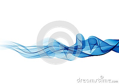 Abstract vector background, blue wavy Vector Illustration