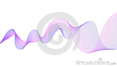 Abstract vector background with colored dynamic wave. Geometric background. Vector illustration. Purple wave on white Vector Illustration