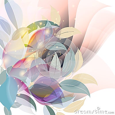 Abstract vector background colorful pastel foliage Stock Photo