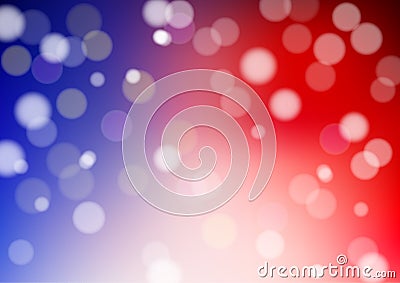 Defocused Abstract vector bokeh on blue red background - illustration Vector Illustration
