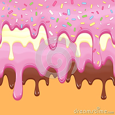 Abstract vector background with donut dripping glaze Vector Illustration