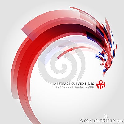 Abstract vector background element in red and blue colors curve Vector Illustration