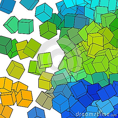 Abstract vector background. Geometric figures. Color cubes. eps 10 Vector Illustration