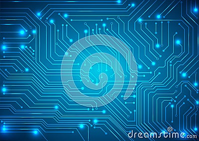 Abstract vector background with high tech circuit board Vector Illustration