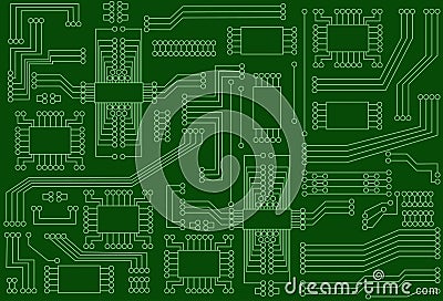 Abstract vector background with high tech circuit board Vector Illustration