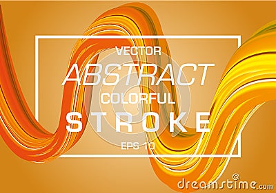 Abstract background in orange color with 3D colorful stro Stock Photo