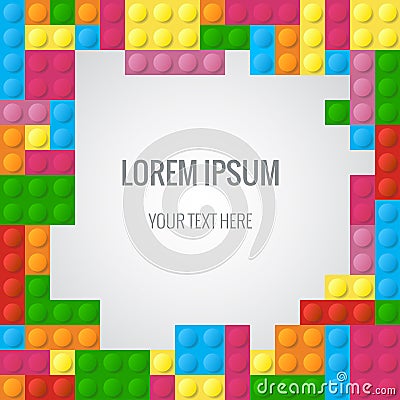 Abstract vector background with plastic blocks parts similar lego block Vector Illustration