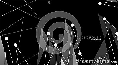abstract vector background. polygonal space low poly dark background with connecting dots and lines . Vector Illustration For Vector Illustration