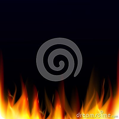 Abstract vector background with realistic fire flames effect. Hell background Vector Illustration