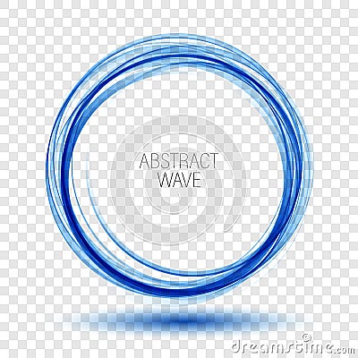 Abstract vector background round blue wavy circle shape lines circles transparent wave frame.Vector abstract Vector Illustration