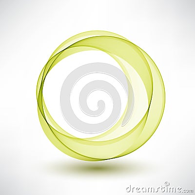 Abstract vector background round green wavy Vector Illustration