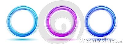 Abstract vector background wavy blue circles set. Circle lines Abstract waves. Blue Circle frames tranparent isolated on Vector Illustration
