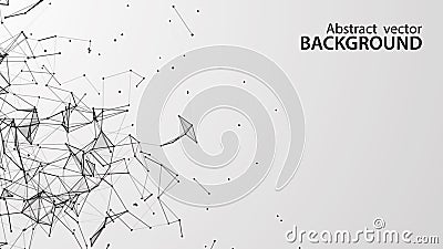 Abstract vector background. White background .Connecting dots and lines. Plexus effect Stock Photo