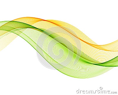 Abstract vector background with yellow green smooth color wave. Vector Illustration