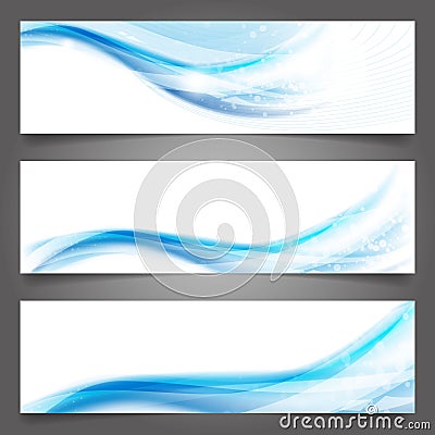 Abstract vector business background banner beautiful blue wave Vector Illustration