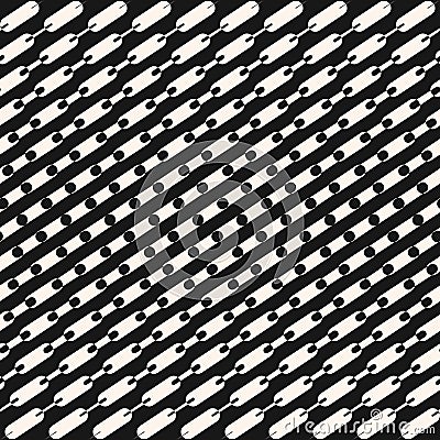 Abstract vector chains pattern. Monochrome geometric seamless background Vector Illustration