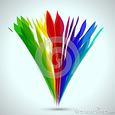 Abstract Vector Colorful Bouquet Splash Elements Rainbow Design on a Light Background Vector Illustration