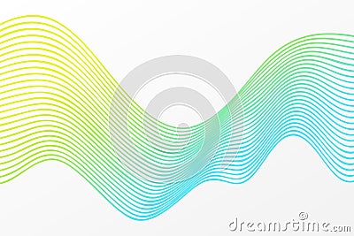 Abstract vector curve pattern. Blend wave background. Yellow blue gradient illustration for template, sample, decoration, web Vector Illustration