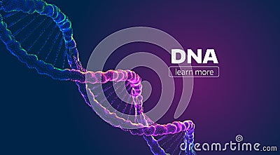 Abstract vector DNA structure. Medical science background Stock Photo