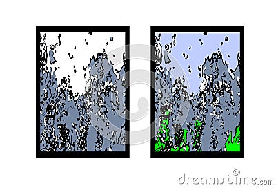 Abstract vector drawing. Tsunami, avalanche falling rocks, the force of nature. Vector Illustration