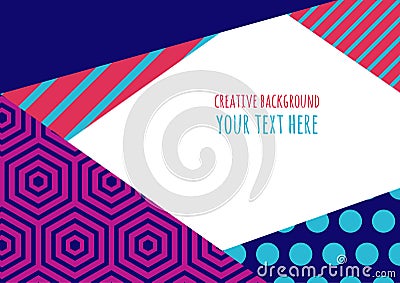 Abstract vector flat creative background. Multicolor color block Vector Illustration