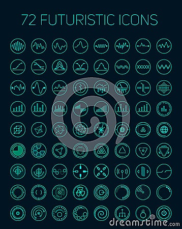 Abstract vector futuristic icons Vector Illustration