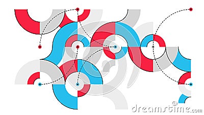 Abstract vector geometric background in tech mechanical engineering blueprint style, digital system wallpaper, technology Vector Illustration