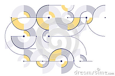Abstract vector geometric background in tech mechanical engineering blueprint style, digital system wallpaper, technology Vector Illustration