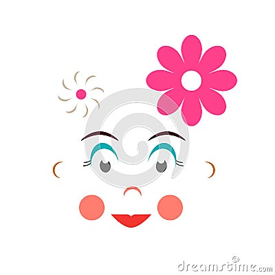 Abstract Vector Girl Face Isolated Vector Illustration