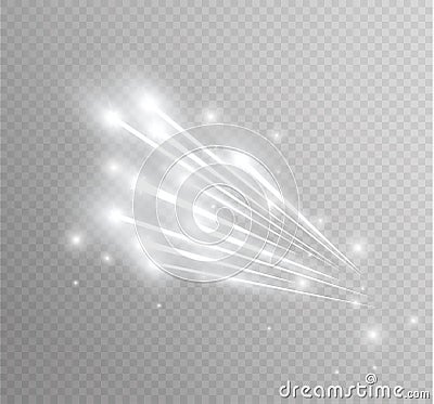 Abstract vector glowing magic star light effect from the neon blur of curved lines. Glittering stars dust trail from the Vector Illustration