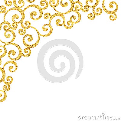 Abstract vector gold dust glitter swirl pattern Vector Illustration