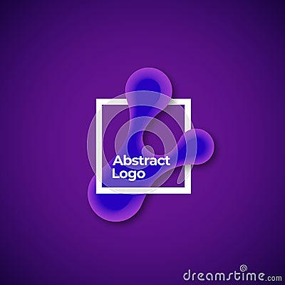 Abstract Vector Gradient Shape in a Square Frame, Sign or Logo Template. Geometry Objects with Colorful Gradient and Vector Illustration