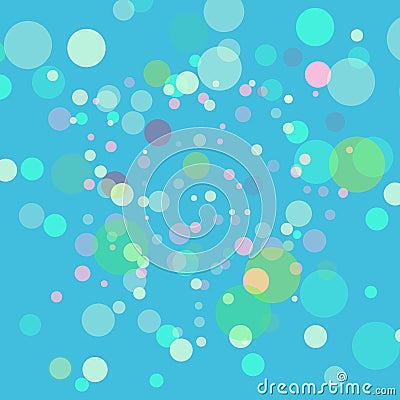 Abstract vector green background. Multicolored blurred Lights with bokeh effect. Picture looks like soap bubbles. Vector Illustration