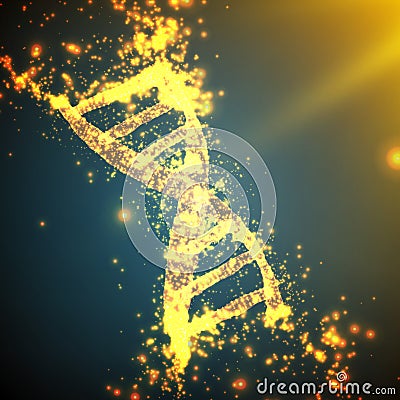 Abstract vector green point mesh background. Part of DNA thread. Futuristic medicine style card. Vector Illustration