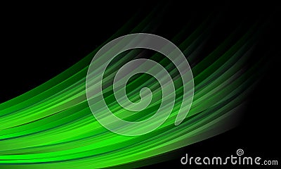 Abstract vector green shaded wavy background with lighting effect, smooth, curve, vector illustration. Vector Illustration