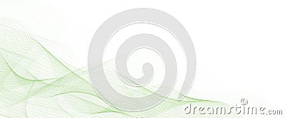 Abstract vector green wave melody lines on white background Vector Illustration
