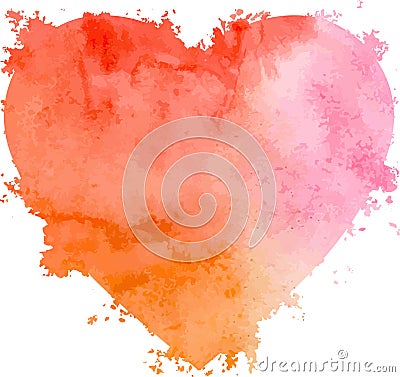 Abstract vector hand-drawn watercolor heart Vector Illustration