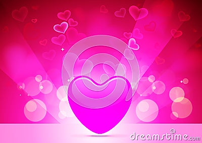 Abstract Vector Heart for Valentines Day Backgrou Vector Illustration