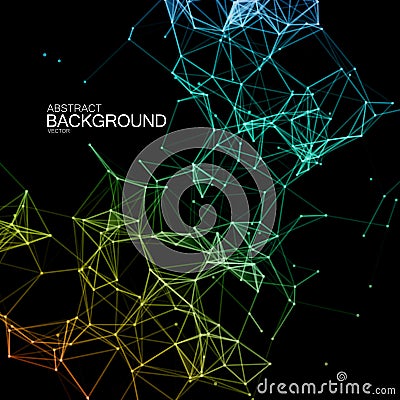 Abstract vector illuminated particles and lines. Vector Illustration