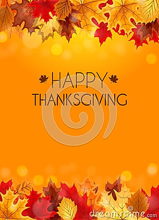 Abstract Vector Illustration Autumn Happy Thanksgiving Background Vector Illustration